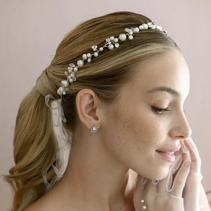 VIGNE CAPILLAIRE MARIAGE PERLES – PLAQUÉ ARGENT HB1218 G.Westerleigh