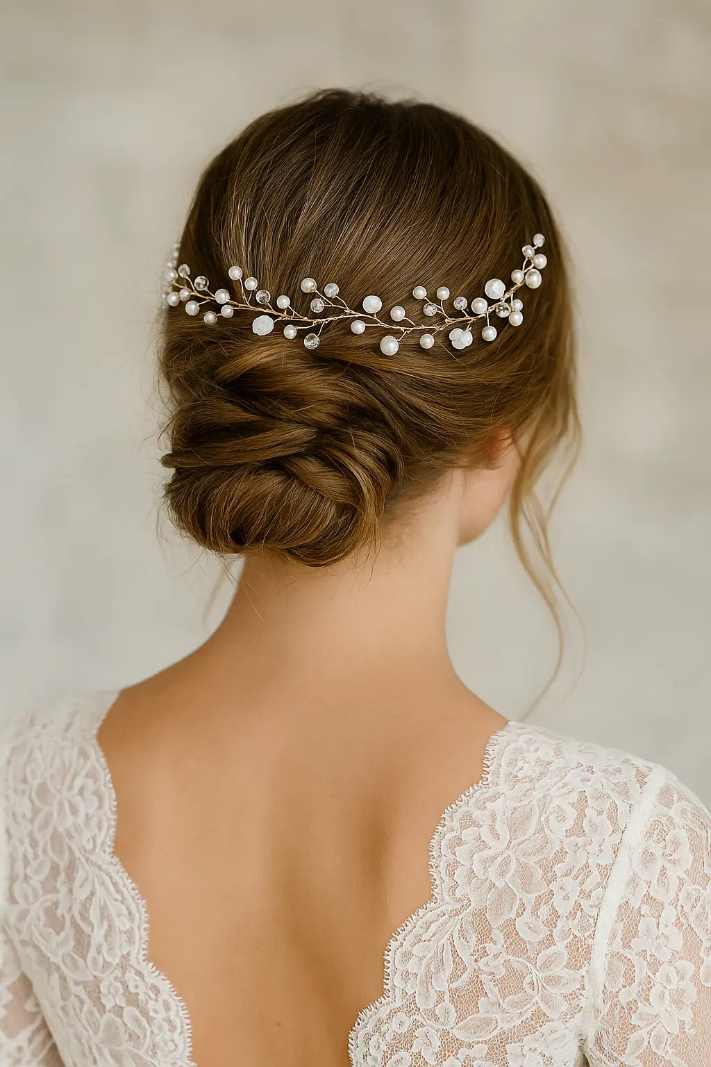 VIGNE CHEVEUX MARIÉE PERLES ET PETITES FLEURS HB0419 G.Westerleigh