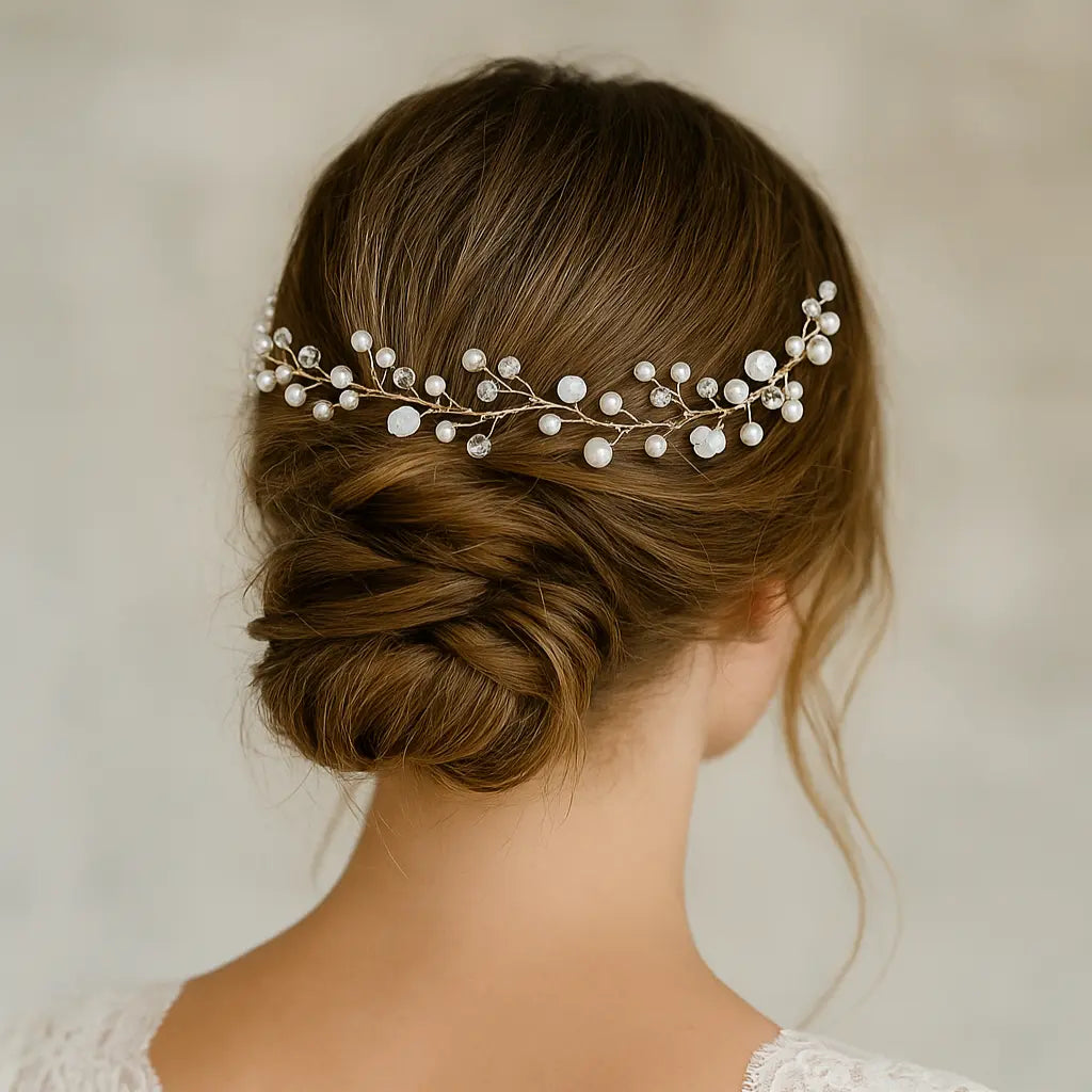 VIGNE CHEVEUX MARIÉE PERLES ET PETITES FLEURS HB0419 G.Westerleigh