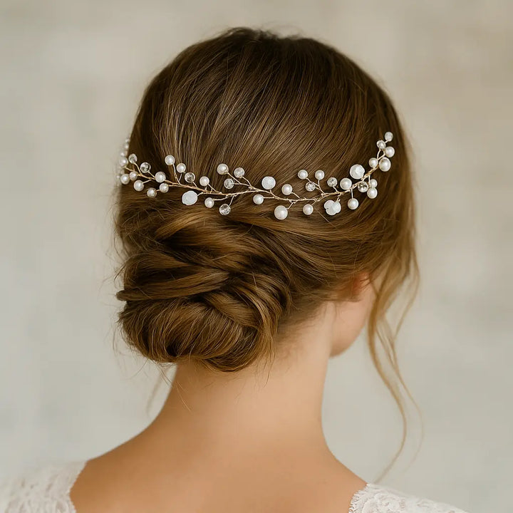 VIGNE CHEVEUX MARIÉE PERLES ET PETITES FLEURS HB0419 G.Westerleigh