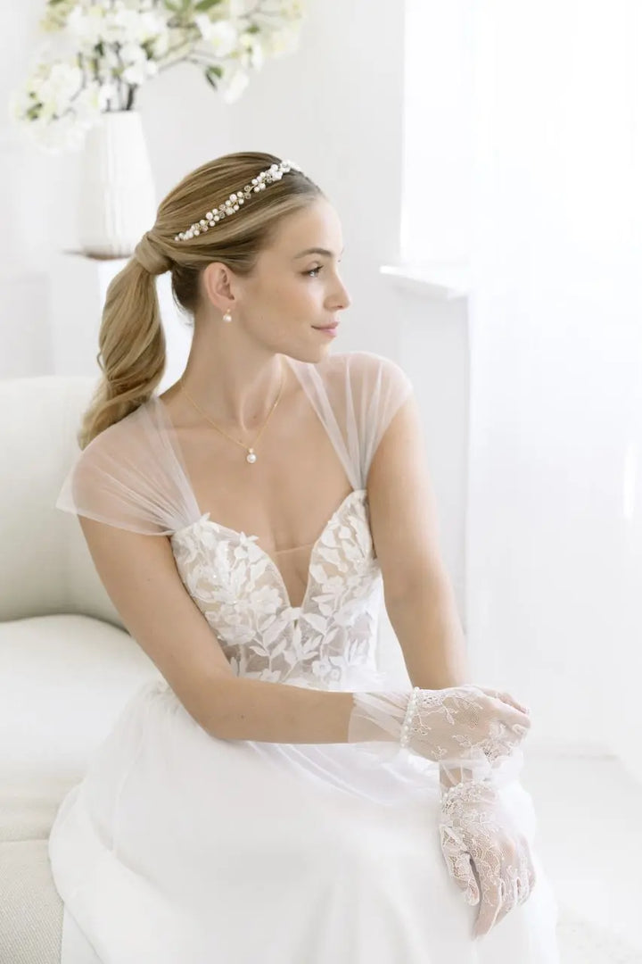 VIGNE CHEVEUX MARIÉE PERLES ET PETITES FLEURS HB0419 G.Westerleigh
