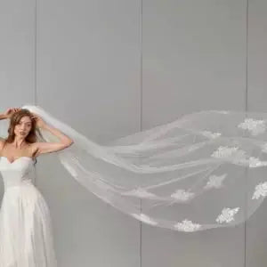 VOILE DE MARIÉE APPLICATIONS DENTELLE ALMA WD69 Novias