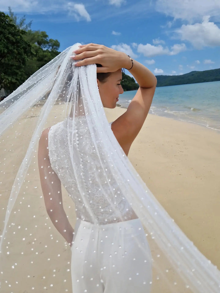 VOILE DE MARIÉE AUX GOUTTES DE PLUIES TRANSLUCIDES - MALIGROSA WD120 Novias