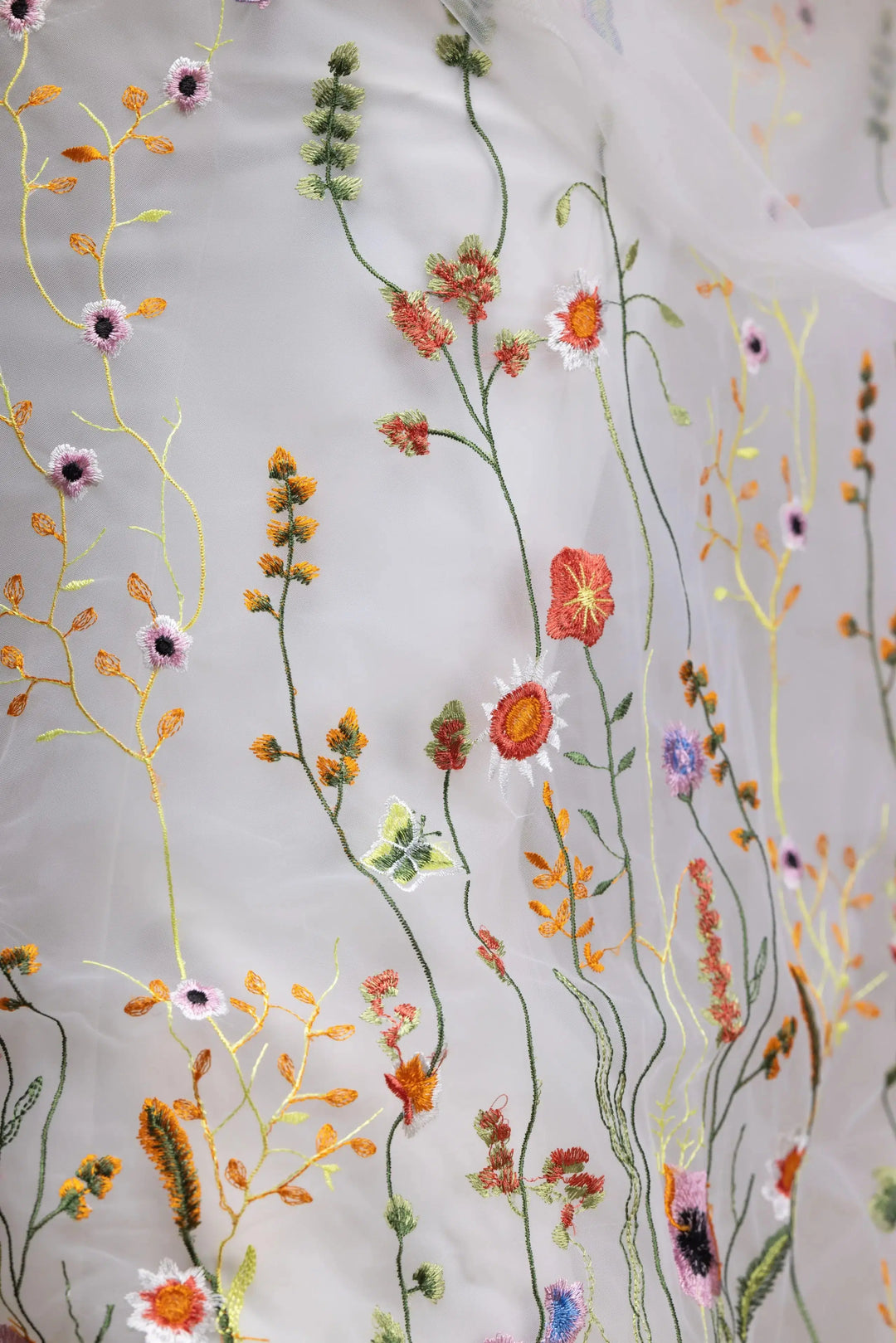 VOILE DE MARIÉE CATHÉDRALE 300 CM EN TULLE IVOIRE BRODÉ FLORAL | PBV9066 THE PERFECT BRIDAL COMPANY