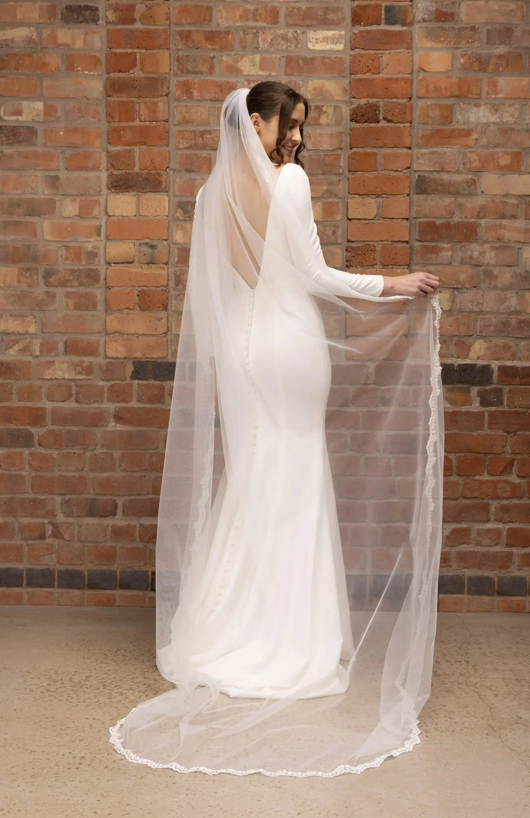 VOILE DE MARIÉE EN TULLE IVOIRE À BORDURE DENTELLE CORDÉE – 90 CM OU 245 CM | PBV9007 THE PERFECT BRIDAL COMPANY