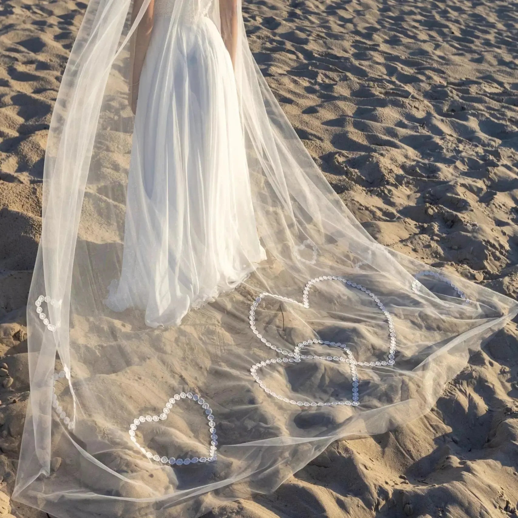Voile De Mariée Court à Perles Blanches - Pince à Cheveux, Tulle, Pour Enterrement De Vie De Jeune Fille, Soirées - 3