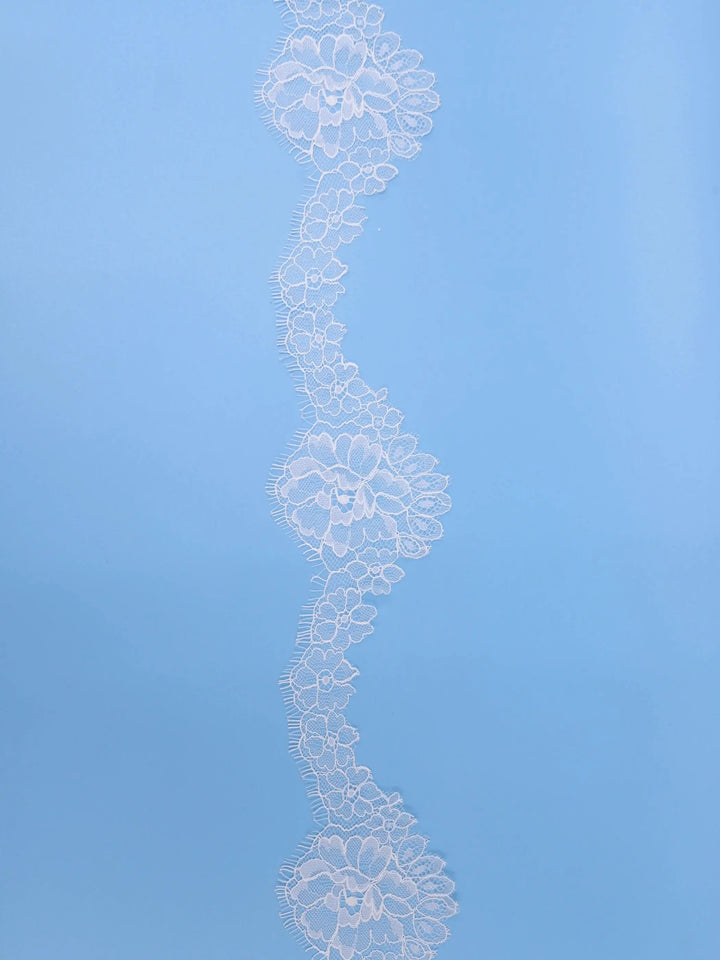 VOILE LONG EN TULLE SOFT AVEC BORDURE EN DENTELLE – 250 CM- S218 BIANCO EVENTO