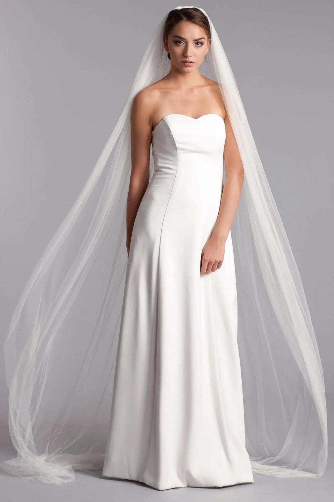 VOILE MARIÉE CATHÉDRALE TULLE SOUPLE IVOIRE 250 CM – DESTINY WD6 Novias