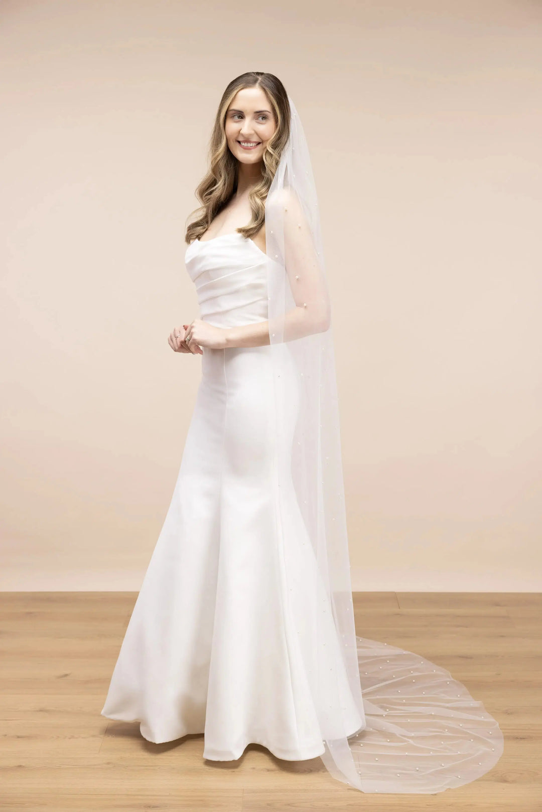 VOILE MARIÉE PBV9011 PERLES IVOIRE – TULLE DOUX ROMANTIQUE THE PERFECT BRIDAL COMPANY