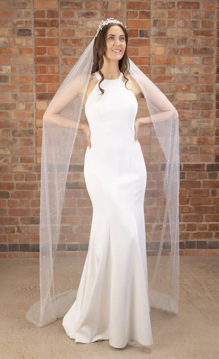 VOILE MARIÉE PBV9011 PERLES IVOIRE – TULLE DOUX ROMANTIQUE THE PERFECT BRIDAL COMPANY