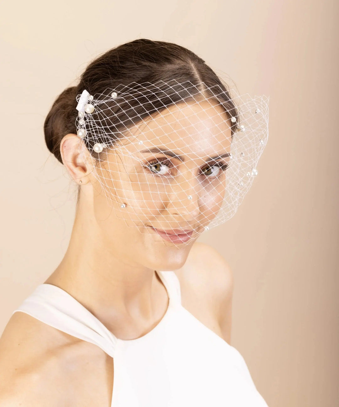 VOILETTE MARIAGE PBR4012 – BIRDCAGE IVOIRE AVEC PERLES THE PERFECT BRIDAL COMPANY