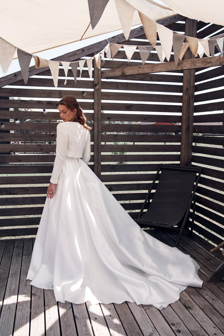Gilet de mariée en maille mohair ivoire, Artpodium Studio