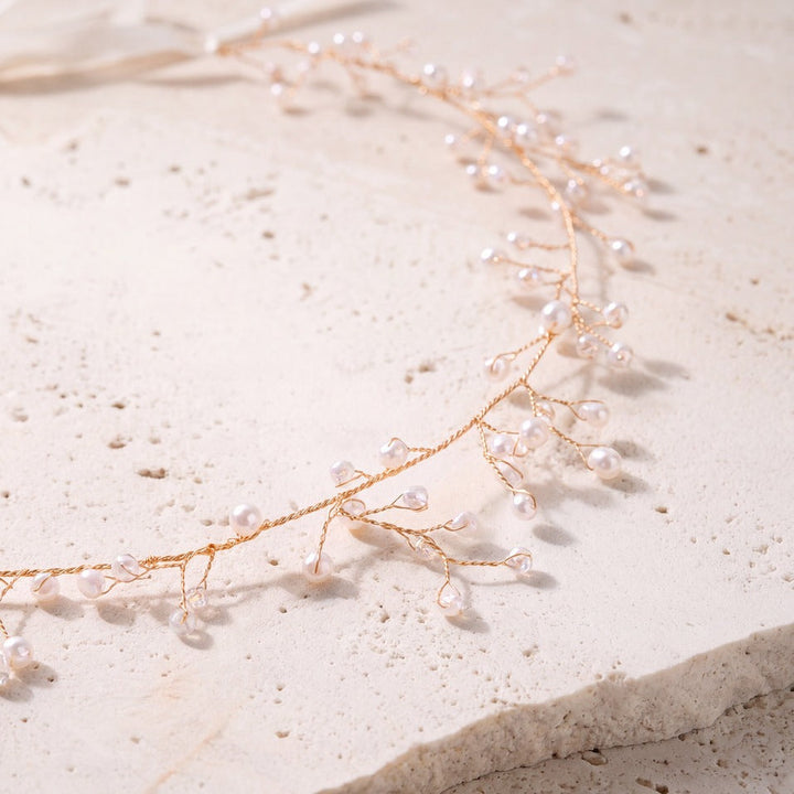 Vigne de mariée HB1006 – perles nacrées, or ou argent G.Westerleigh