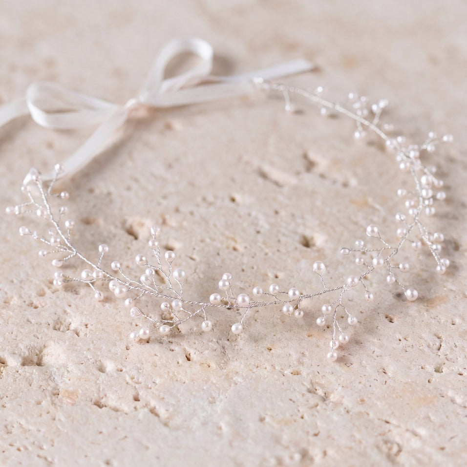 Vigne de mariée HB1006 – perles nacrées, or ou argent G.Westerleigh