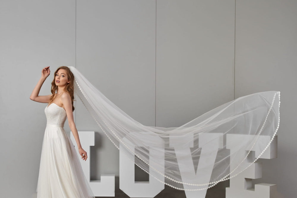 Voile de mariée Anita WD67 porté, dentelle