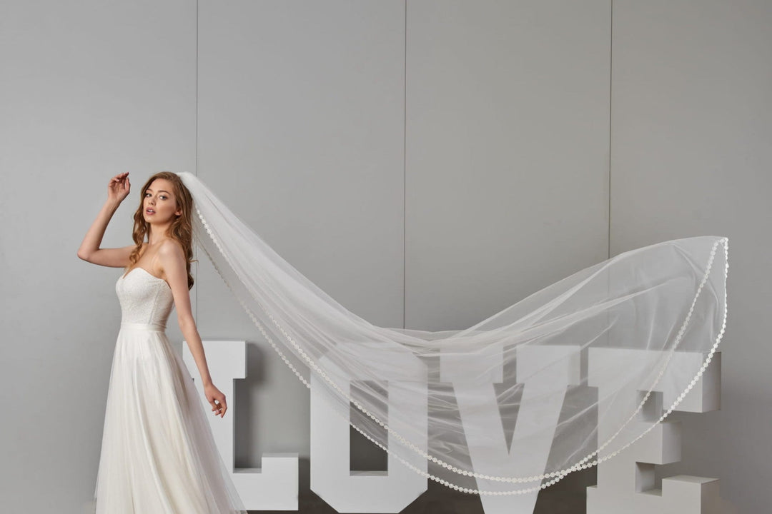 Voile de mariée Anita WD67 porté, dentelle