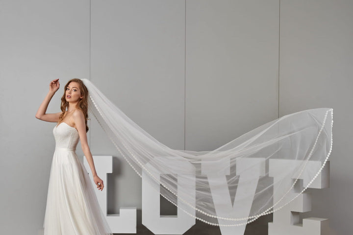 Voile de mariée Anita WD67 porté, dentelle
