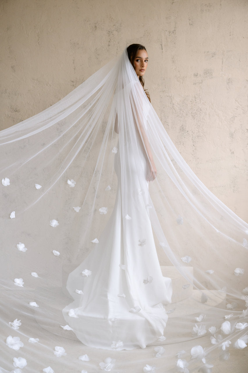 Voile de mariée Aurea 300 cm, fleurs 3D, photo 4