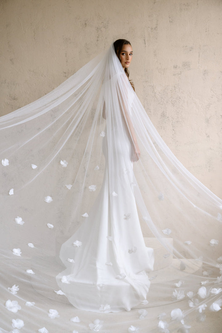Voile de mariée Aurea 300 cm, fleurs 3D, photo 4