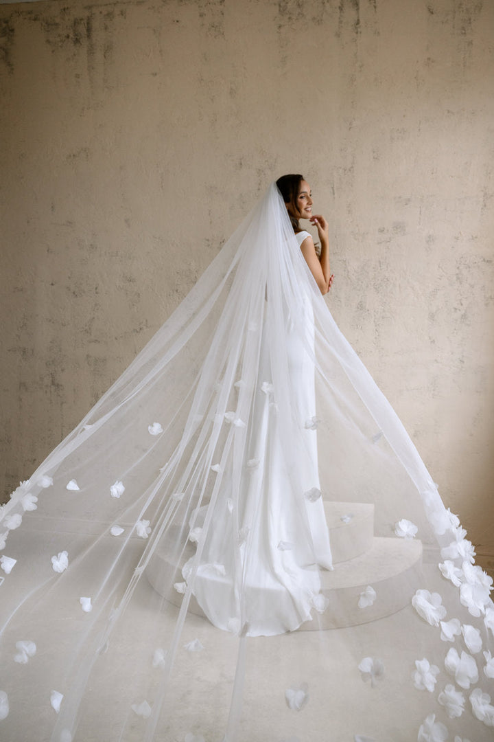 Voile de mariée Aurea 300 cm, fleurs 3D, photo 6