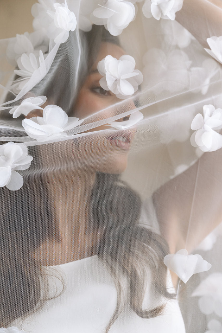 Voile de mariée Aurea 300 cm, fleurs 3D, photo 8