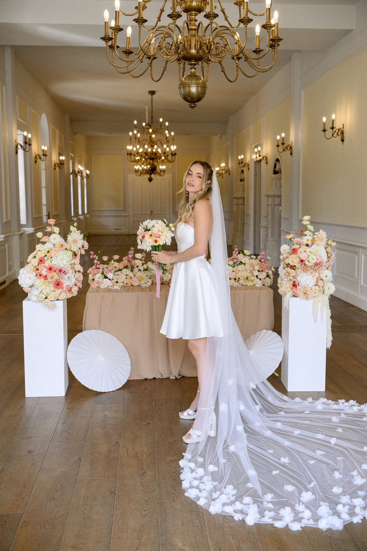 Voile de mariée Aurea 300 cm, fleurs 3D, photo 10
