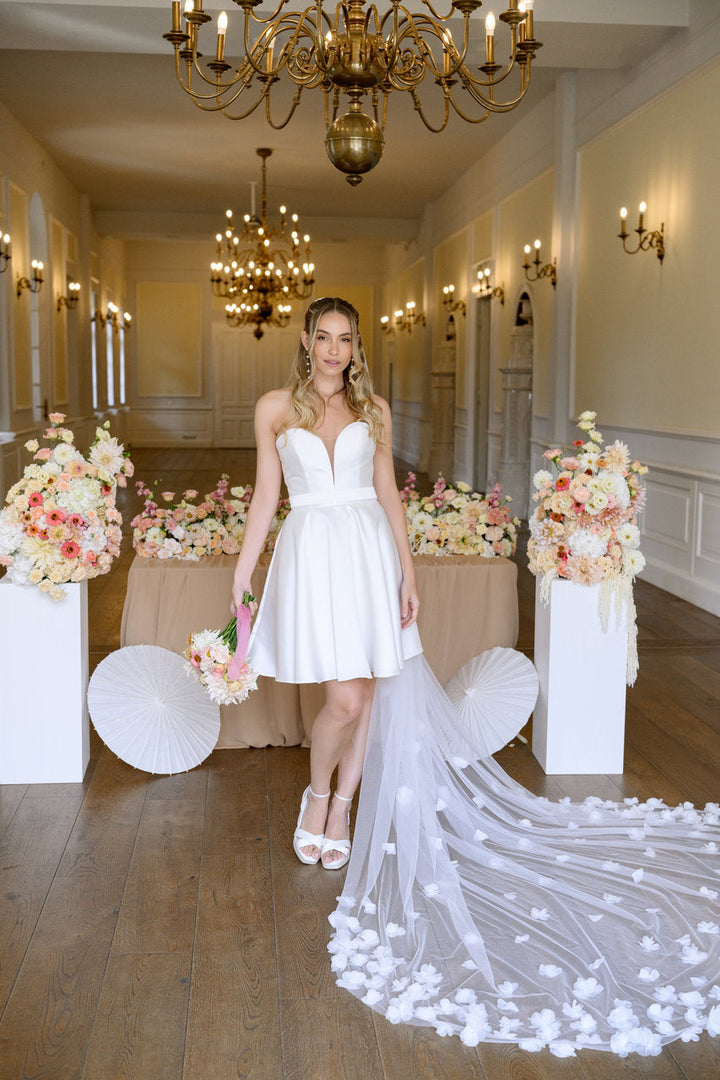 Voile de mariée Aurea 300 cm, fleurs 3D, photo 11