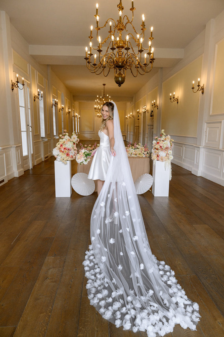 Voile de mariée Aurea 300 cm, fleurs 3D, photo 14