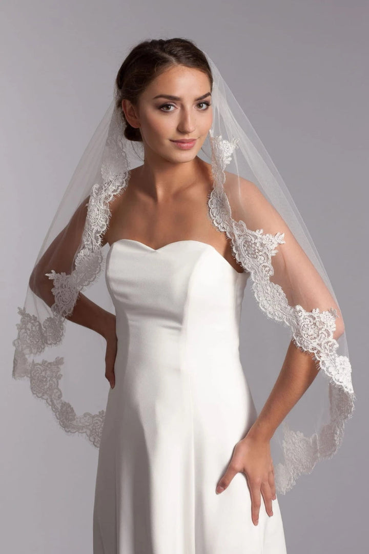 Voile de mariée Calypso WK17 mantille dentelle 100 cm Novias