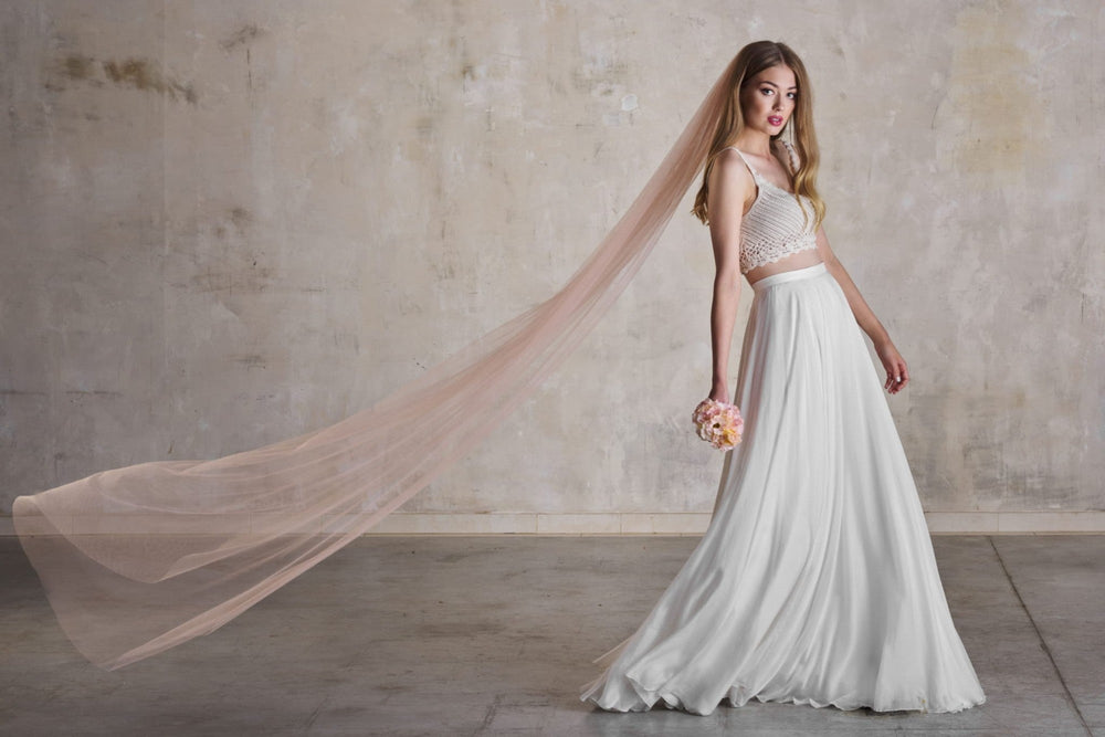 Voile de mariée Dream WD60 porté, tulle rose