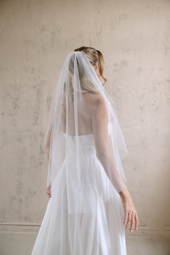 Voile de mariée Evelis 92 cm, vue de dos