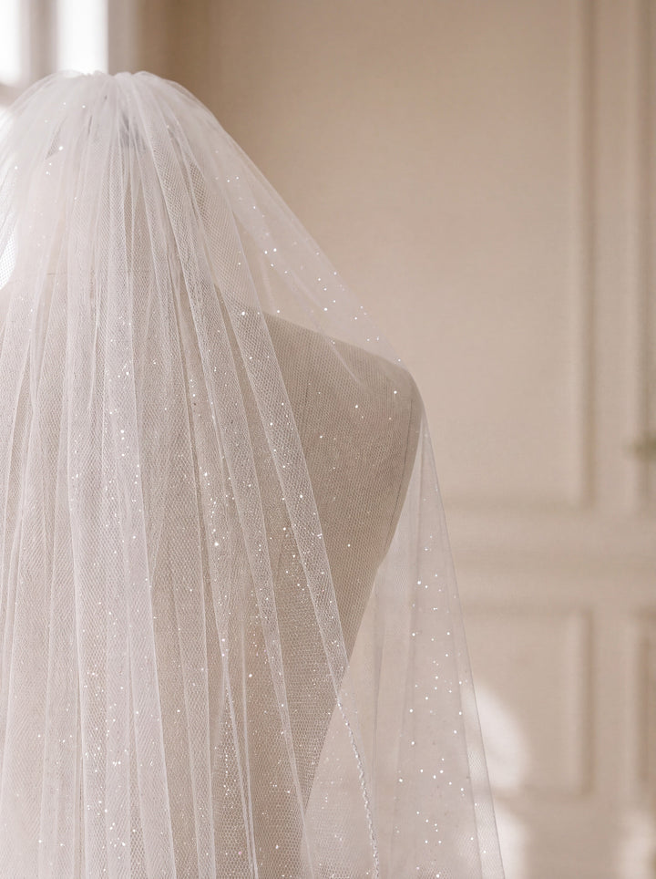 Voile de mariée GW-VL002 – tulle souple pailleté, 280 cm G.Westerleigh