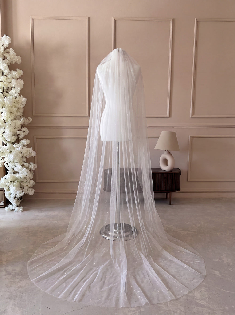 Voile de mariée GW-VL002 – tulle souple pailleté, 280 cm G.Westerleigh
