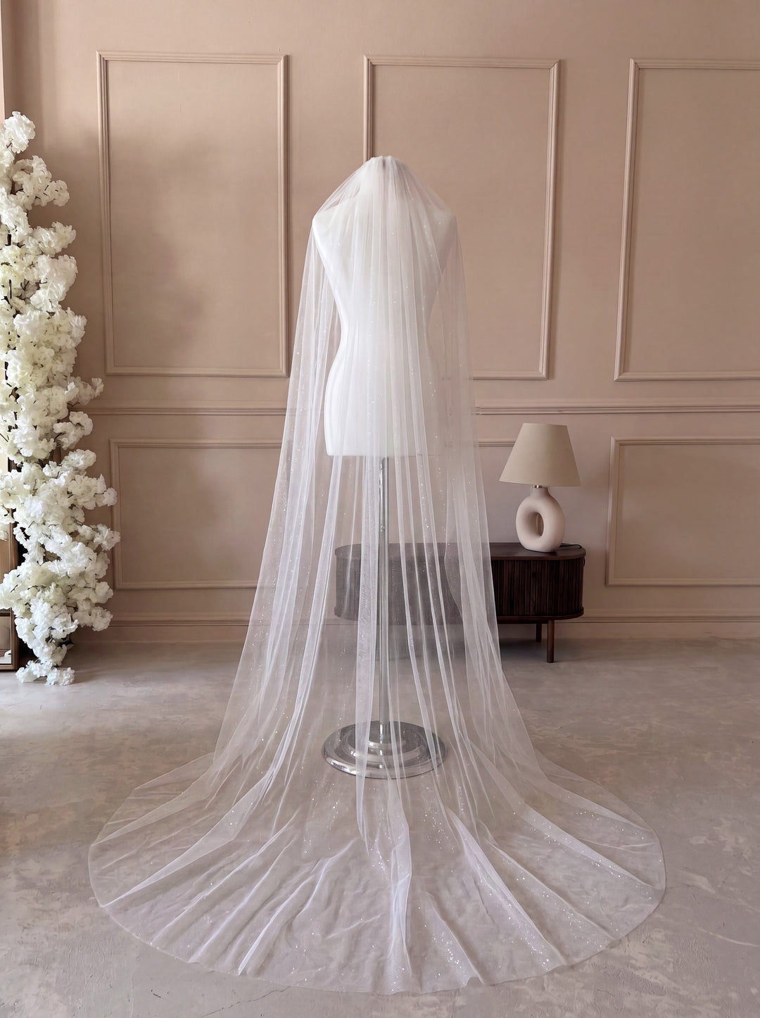 Voile de mariée GW-VL002 – tulle souple pailleté, 280 cm G.Westerleigh