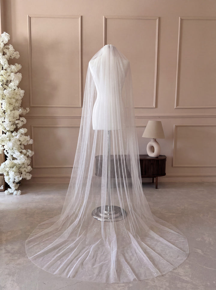 Voile de mariée GW-VL002 – tulle souple pailleté, 280 cm G.Westerleigh