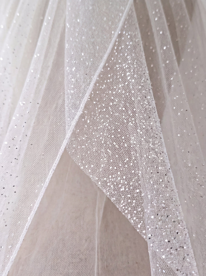 Voile de mariée GW-VL003 – tulle pailleté, 80 cm G.Westerleigh