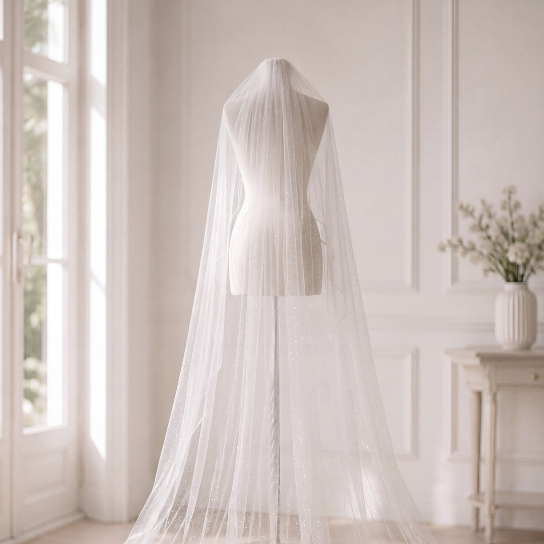 Voile de mariée GW-VL004 – tulle pailleté, 300 cm G.Westerleigh