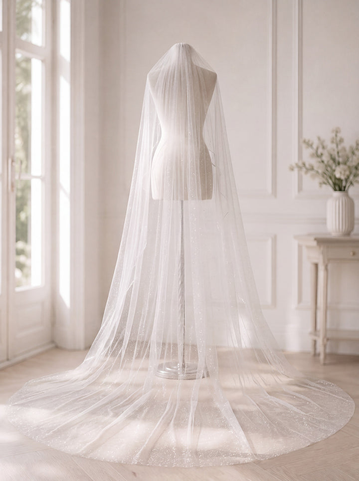Voile de mariée GW-VL004 – tulle pailleté, 300 cm G.Westerleigh