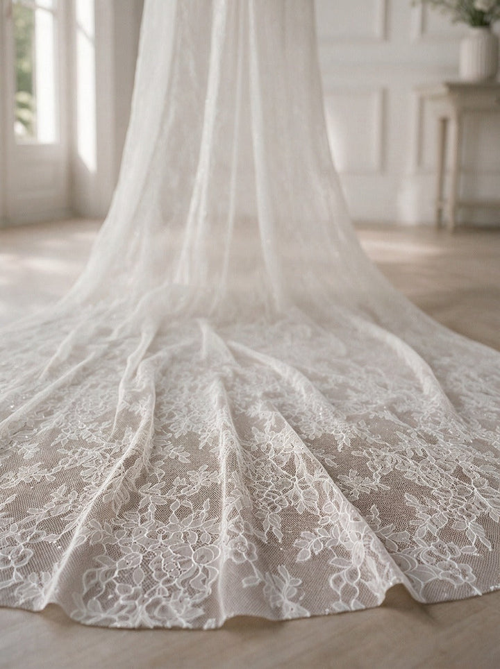 Voile de mariée GW-VL006 – dentelle et sequins, 300 cm G.Westerleigh