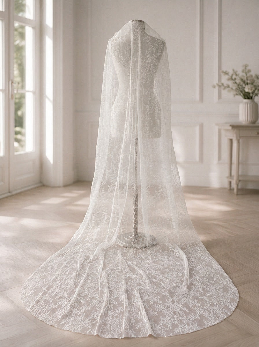 Voile de mariée GW-VL006 – dentelle et sequins, 300 cm G.Westerleigh