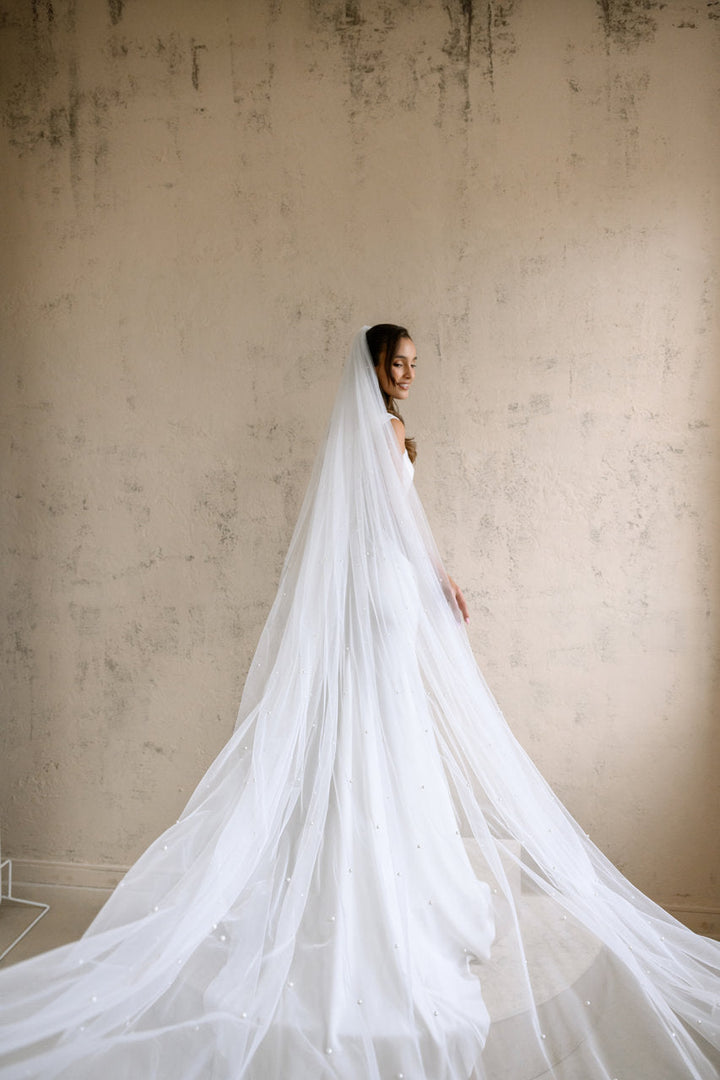 Voile de mariée Isola 300 cm, traîne vue de dos