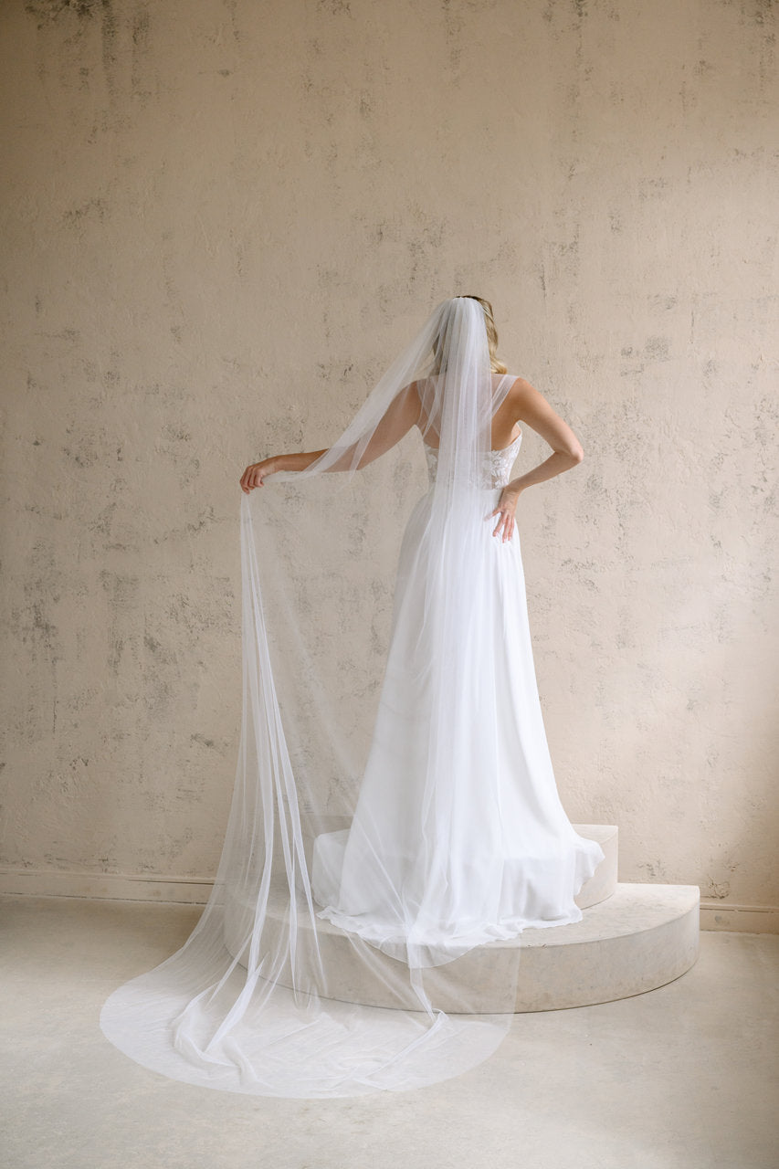 Voile de mariée Linnea 300 cm, tulle uni, photo 3