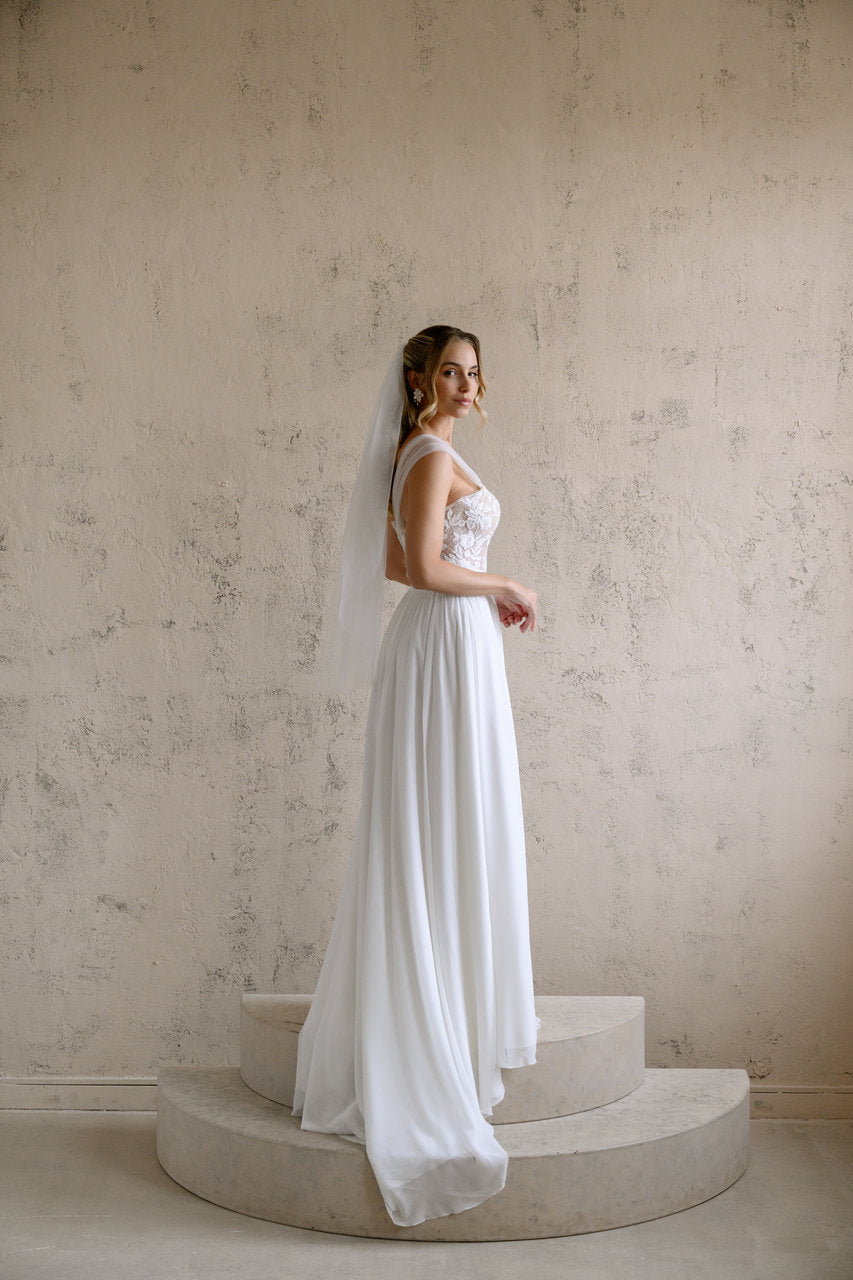 Voile de mariée Lira 92 cm, tulle uni, photo 2