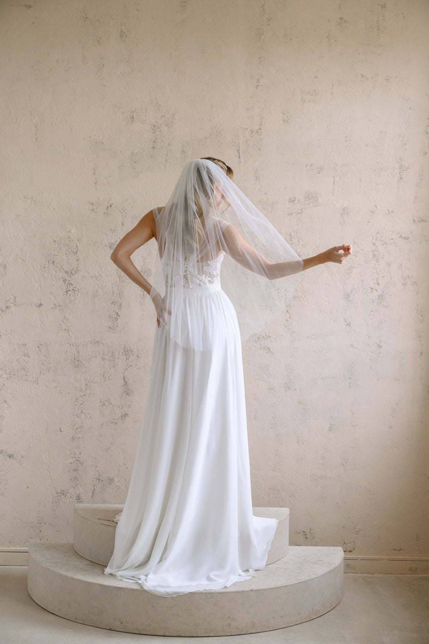Voile de mariée Lira 92 cm, tulle uni, photo 3