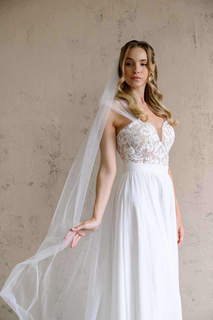 Voile de mariée Lorin 200 cm, tulle uni, photo 1