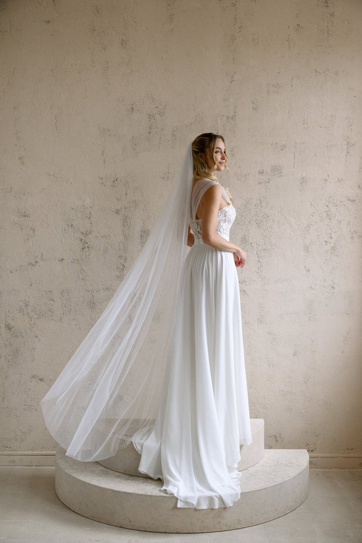 Voile de mariée Lorin 200 cm, tulle uni, photo 2