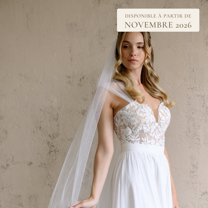 Voile de mariée Lorin uni, disponible à partir de novembre 2026