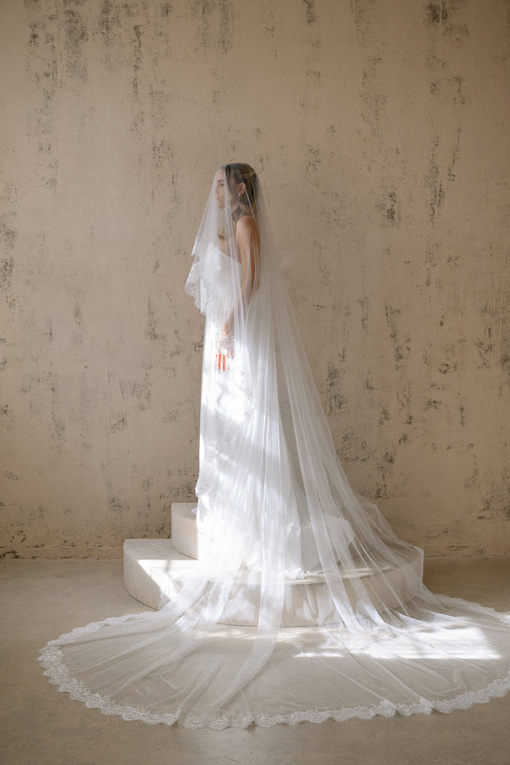 Voile de mariée Lune 300 cm, dentelle Chantilly, photo 6