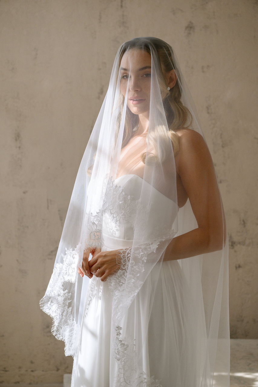 Voile de mariée Lune 300 cm, dentelle Chantilly, photo 8
