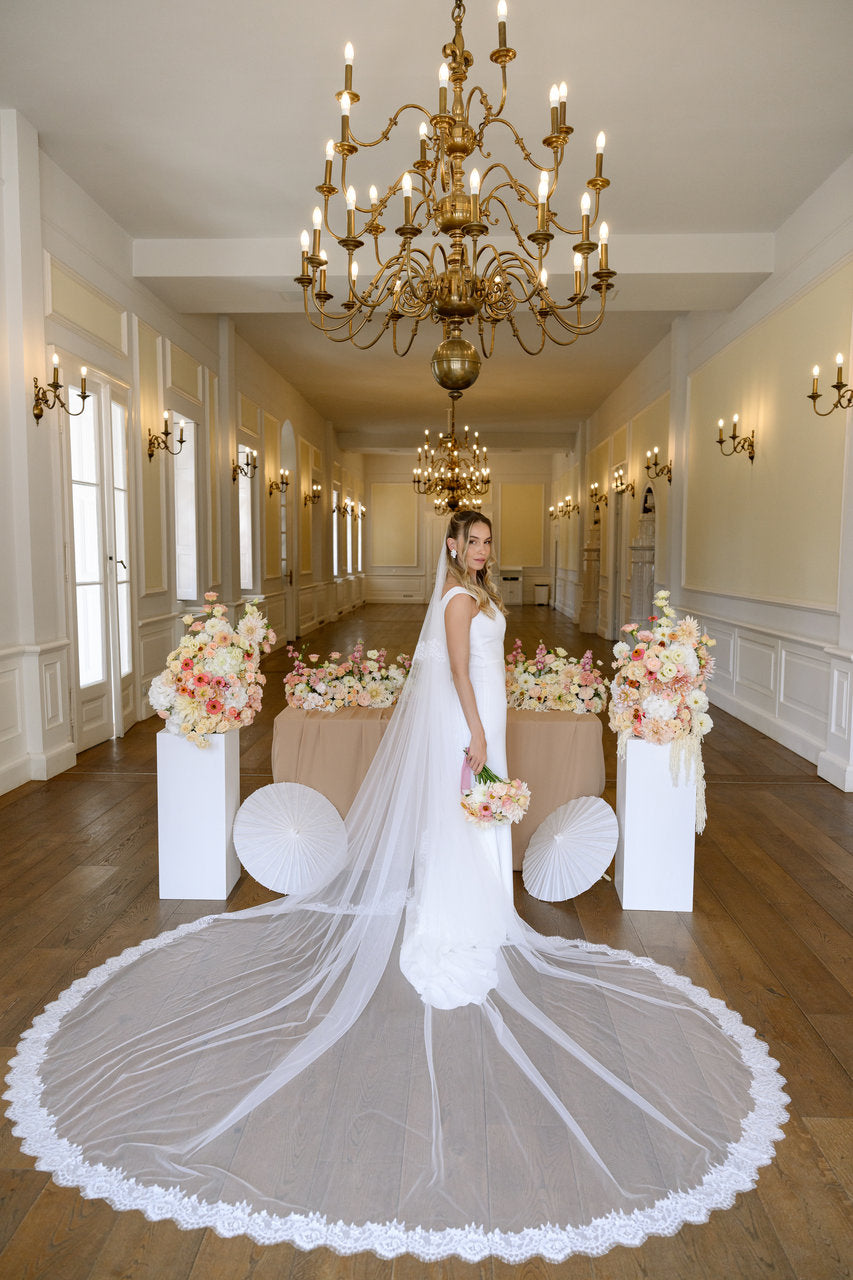 Voile de mariée Lune 300 cm, dentelle Chantilly, photo 10